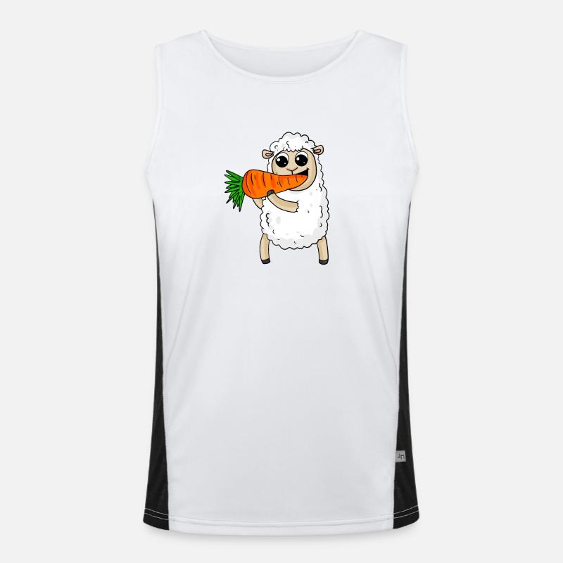 Sheep eats carrot - Men's Functional Contrast Tank Top  - white/black