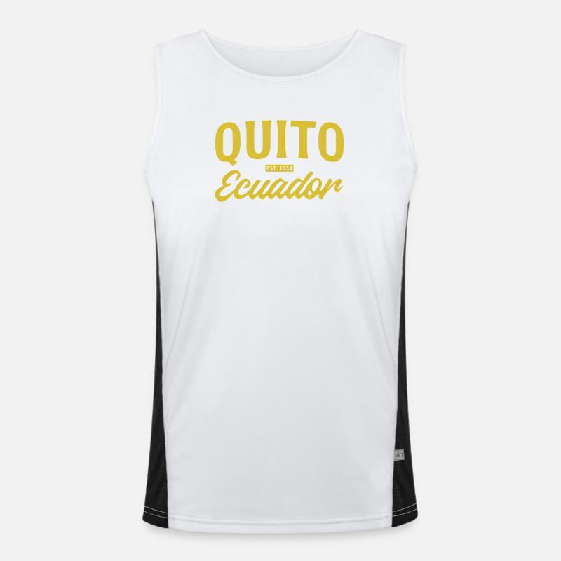 Quito Ecuador Est 1533 Vintage Script Funktionelles Kontrast-Tank Top für Männer 
