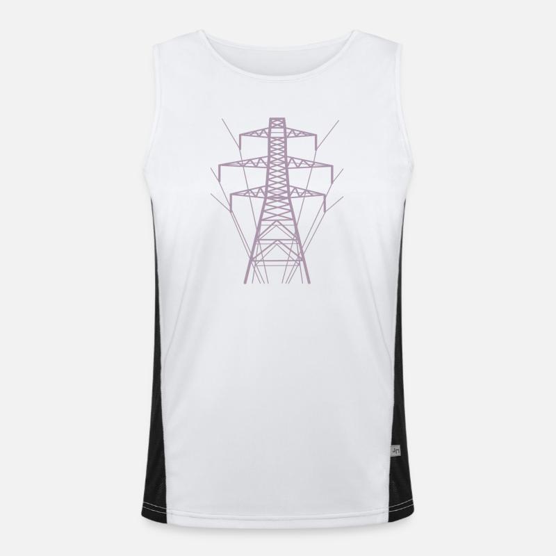 Silhouette de poteau électrique blanc Débardeur respirant contrasté Homme 
