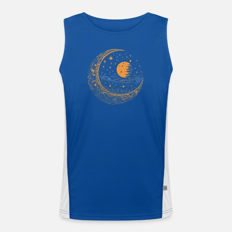 Lune avec étoiles Débardeur respirant contrasté Homme 