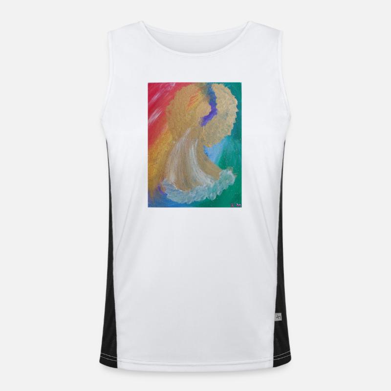 Regenbogenengel - Engel des Einklangs - Engelbild Funktionelles Kontrast-Tank Top für Männer 