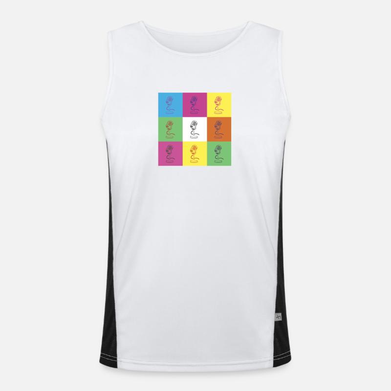 Microphone design Men's Functional Contrast Tank Top 