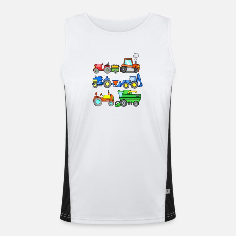 Construction site vehicles - Men's Functional Contrast Tank Top  - white/black