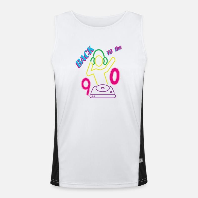 Back to the 90s mit DJ Funktionelles Kontrast-Tank Top für Männer 