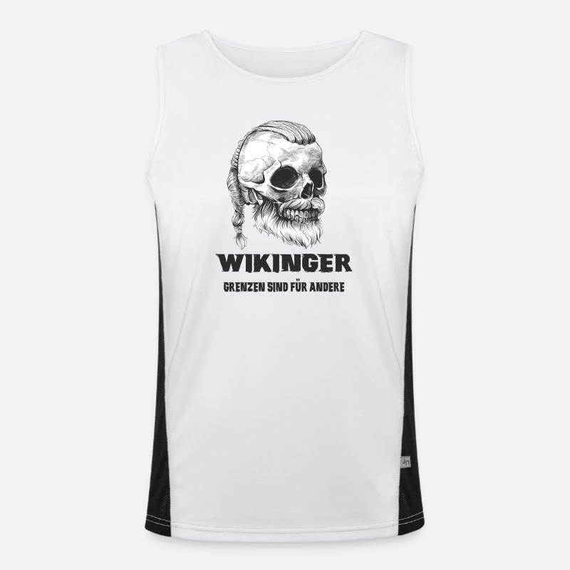 Wikinger Totenkopf Design Funktionelles Kontrast-Tank Top für Männer 