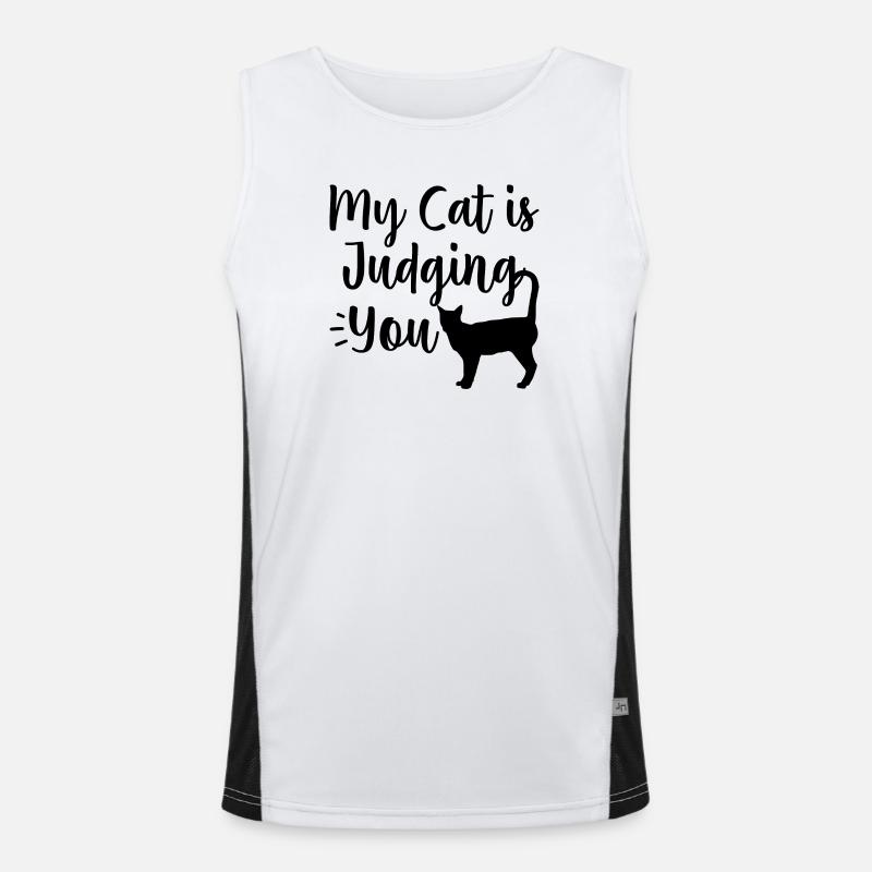 Lustige Katze Funktionelles Kontrast-Tank Top für Männer 