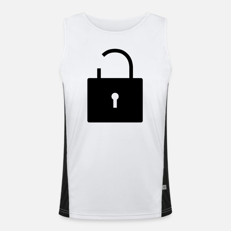 No security no security open lock lock Men's Functional Contrast Tank Top 