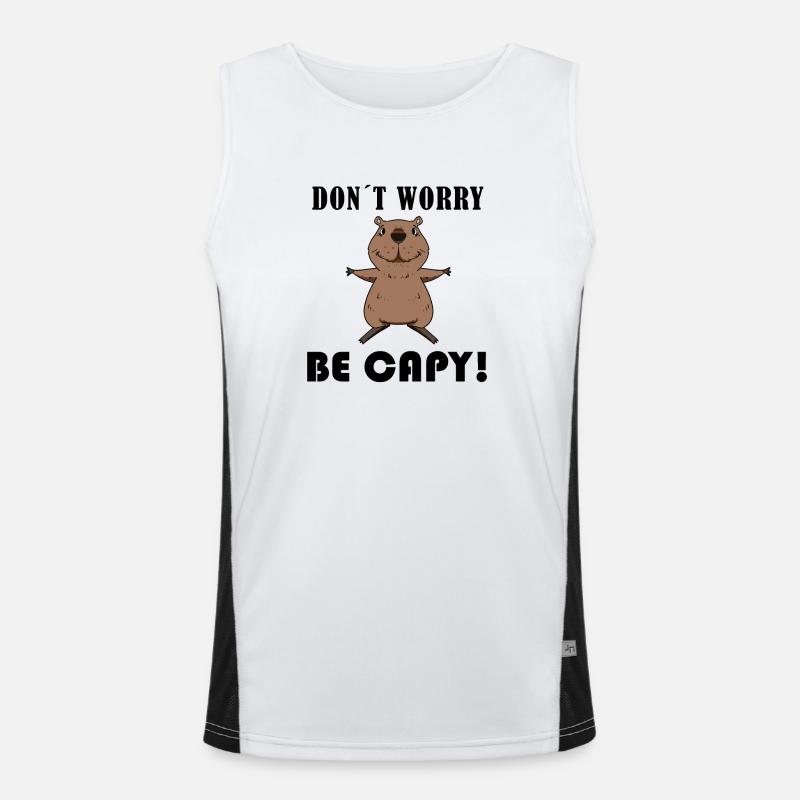 Capybara Capybara Gift - Men's Functional Contrast Tank Top  - white/black