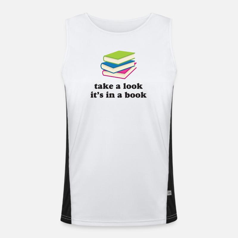 Take A Look, It's in a Book Men's Functional Contrast Tank Top 