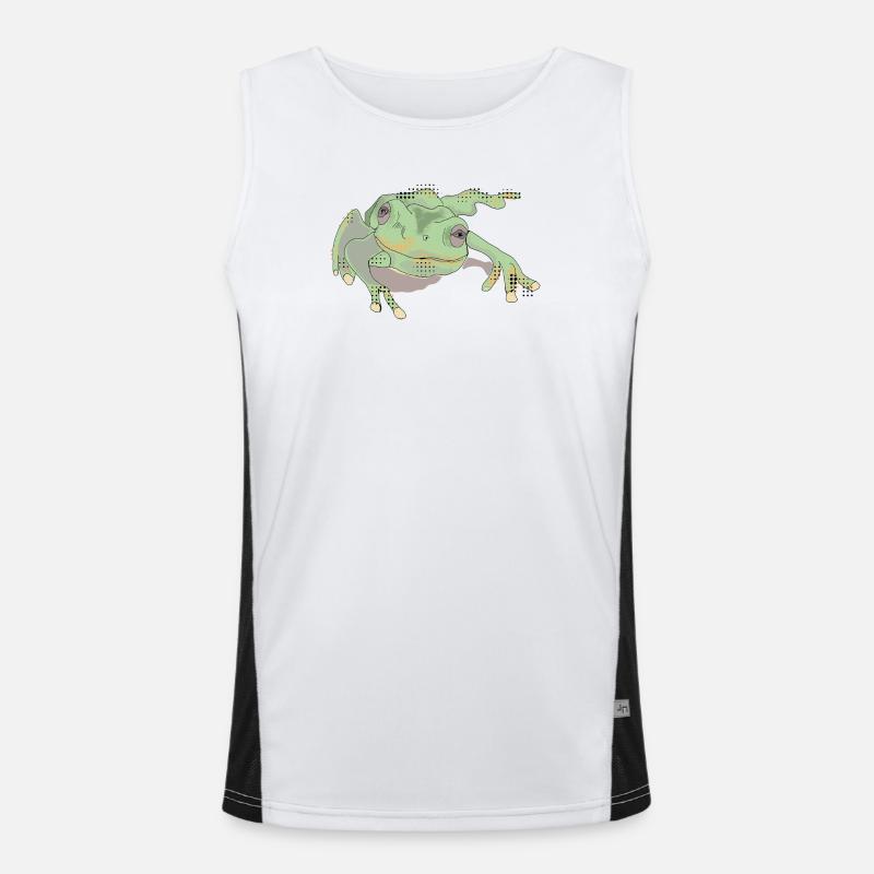 FROGGIE - Men's Functional Contrast Tank Top - white/black