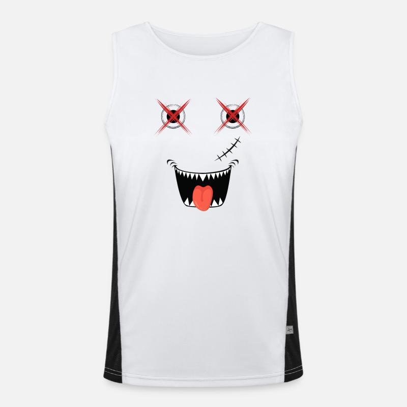 Spooky Halloween Design Men's Functional Contrast Tank Top 
