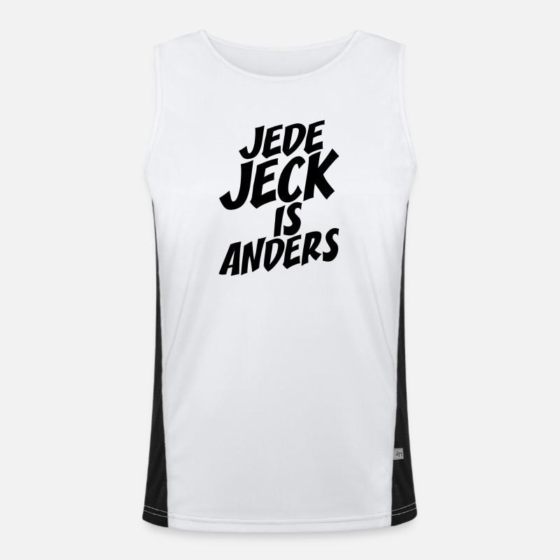 Kölsch Jede Jeck Is Anders Kölner Grundgesetz Köln Funktionelles Kontrast-Tank Top für Männer 