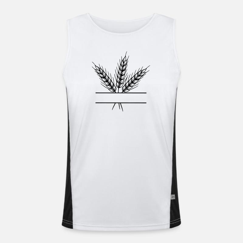Text banner three grain stems Men's Functional Contrast Tank Top 