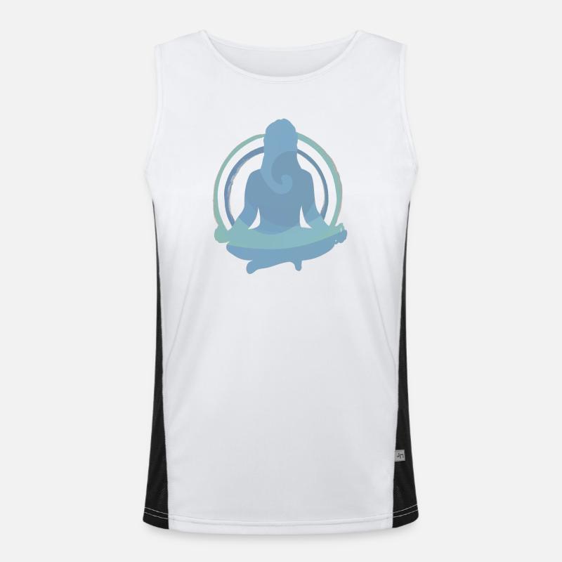 Conception de silhouettes de méditation Boho Yoga Débardeur respirant contrasté Homme 