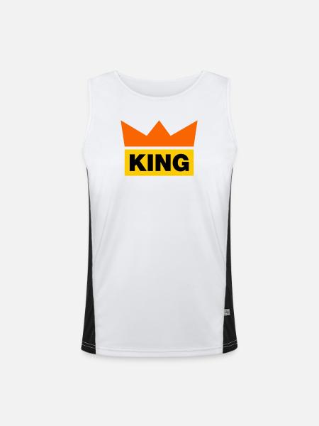 King / 3 Farben - Funktionelles Kontrast-Tank Top für Männer  - Weiß/Schwarz