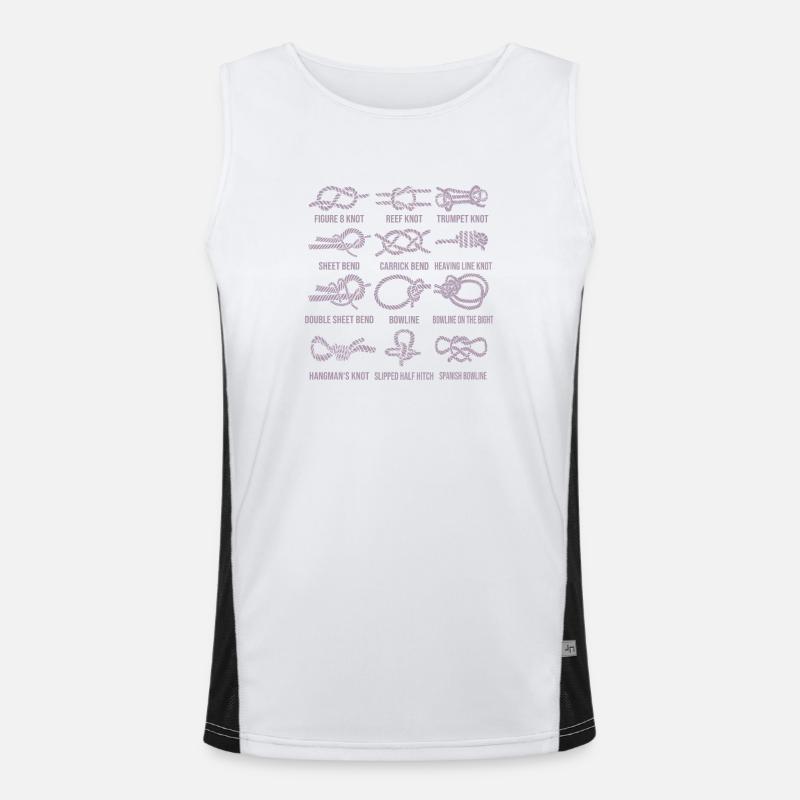 Sailing, sailboat, sailing knots, knotting Men's Functional Contrast Tank Top 
