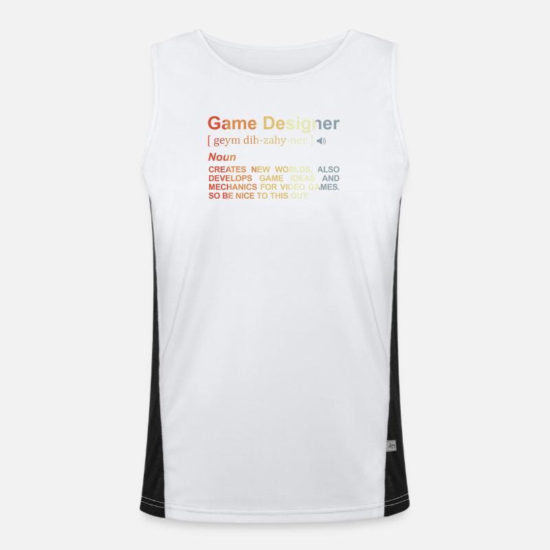 Game Designer Definition Funktionelles Kontrast-Tank Top für Männer 