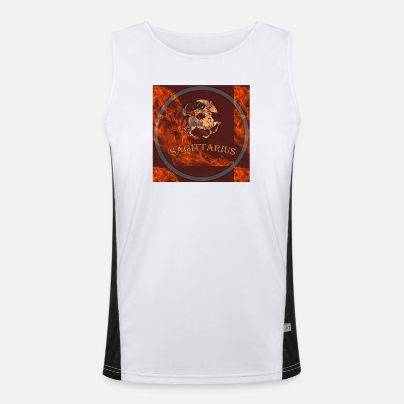 sagittarius - Men's Functional Contrast Tank Top  - white/black