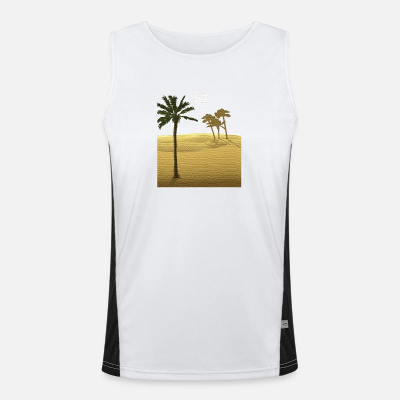 Palm tree in desert | Canvas Structure Men's Functional Contrast Tank Top 
