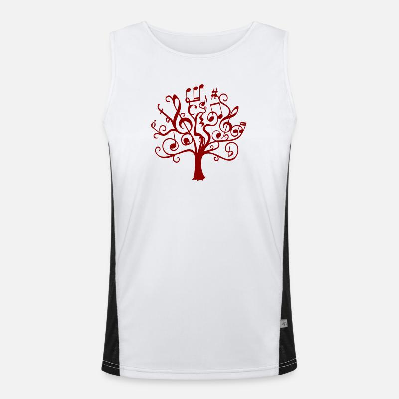 Red Note Tree Men's Functional Contrast Tank Top 