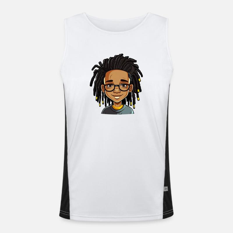 Dreadlocks mit freundlichem Gesicht Funktionelles Kontrast-Tank Top für Männer 