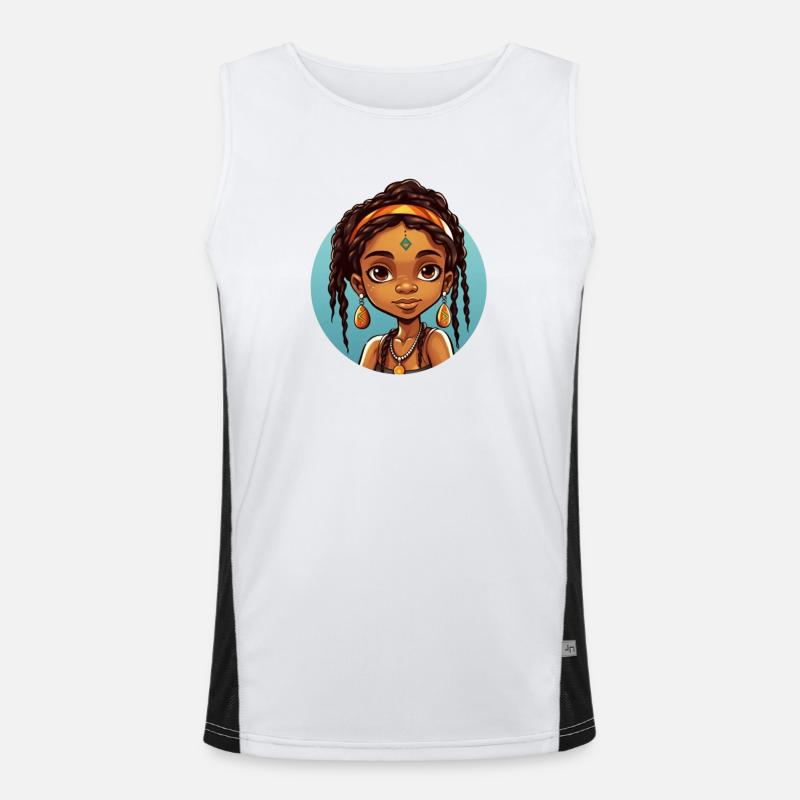 Afro Schwarz Kind Junge Mädchen Ethno Geschenkidee Funktionelles Kontrast-Tank Top für Männer 