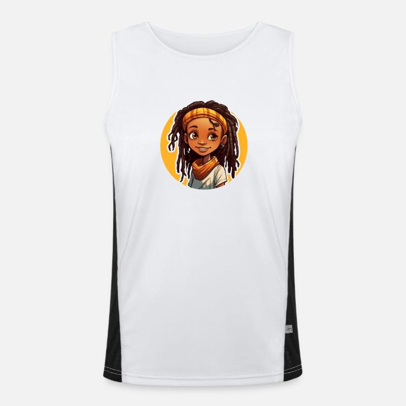 Lässiger Dreadlocks-Stil mit bunter Kopfbedeckung Funktionelles Kontrast-Tank Top für Männer 