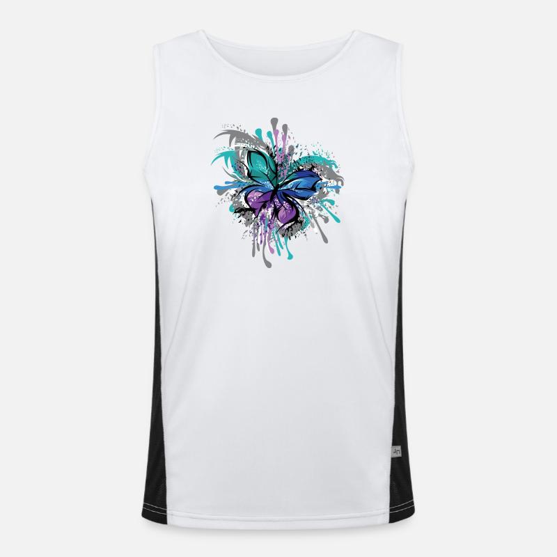 Symbole papillon Illustration Blast Colors Débardeur respirant contrasté Homme 