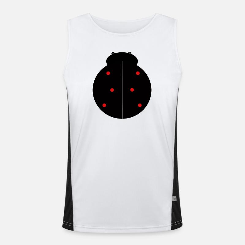 Black Ladybug with Red Dots Men's Functional Contrast Tank Top 