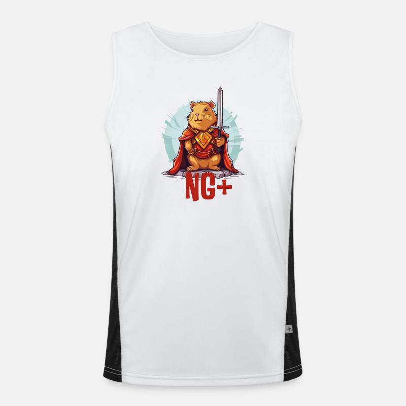 Capybara Krieger NG+ – Level Up RPG Design Funktionelles Kontrast-Tank Top für Männer 
