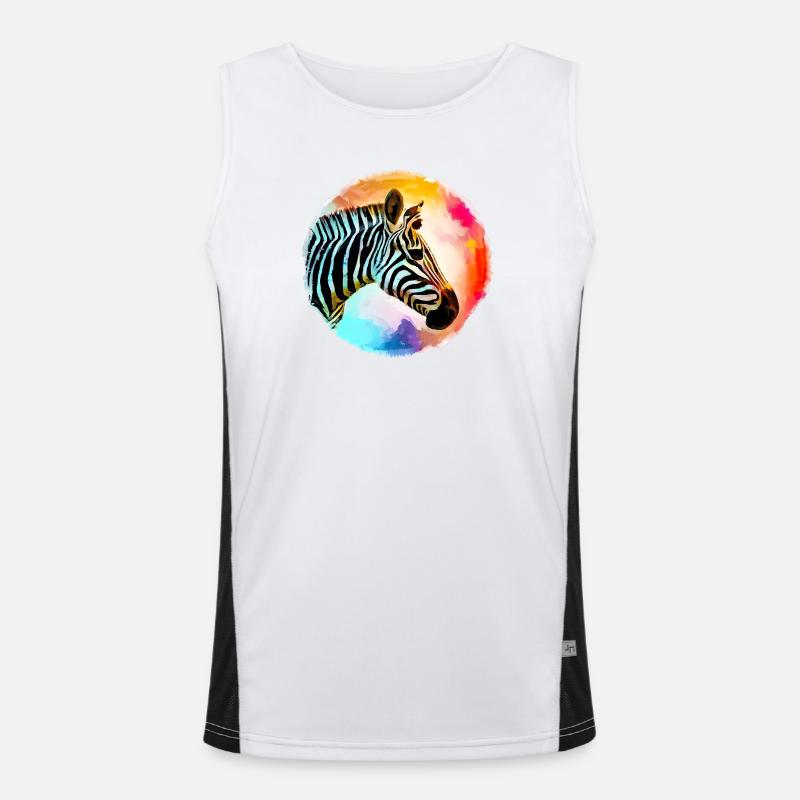 Zebra Funktionelles Kontrast-Tank Top für Männer 