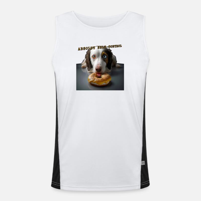 Absolut Self control dog 01 Men's Functional Contrast Tank Top 