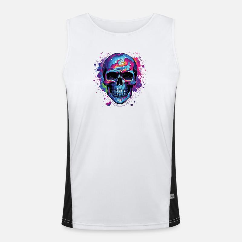 Psyche Schädel Nebula Funktionelles Kontrast-Tank Top für Männer 