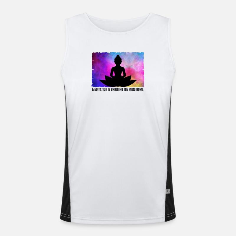 Meditation bringt den Geist nach Hause Funktionelles Kontrast-Tank Top für Männer 