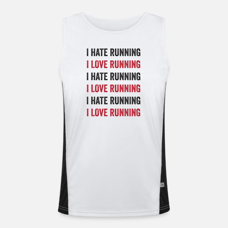 I Love Running - I Hate Running Men's Functional Contrast Tank Top 
