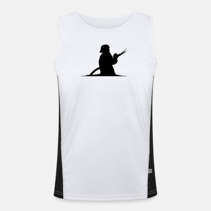 Firefighter Hose Fire Brigade Icon Graphic Men's Functional Contrast Tank Top 