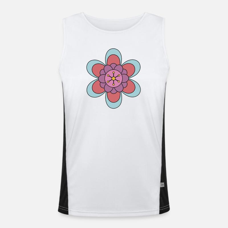 Cute Funky Hippie Boho Flower Men's Functional Contrast Tank Top 