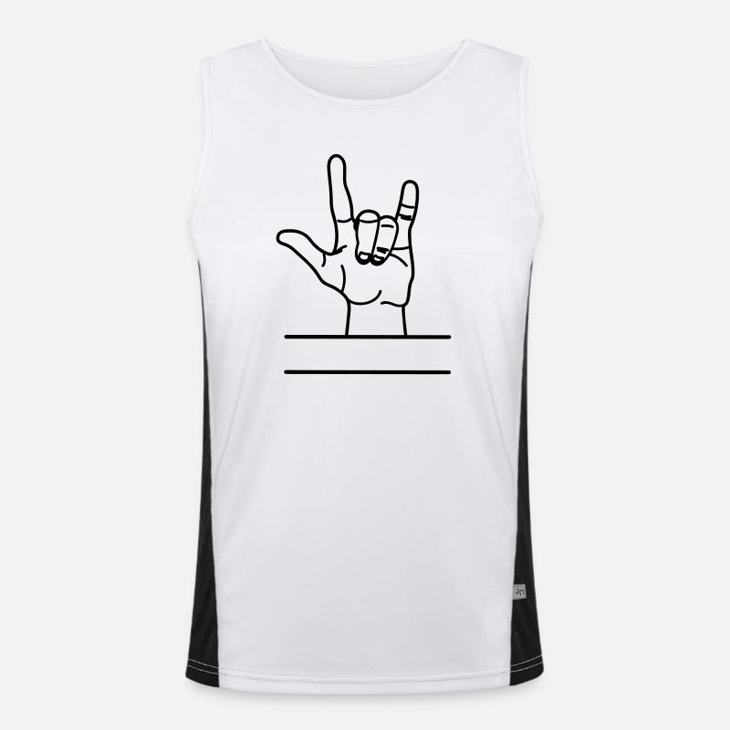 Hand gesture respect text space Men's Functional Contrast Tank Top 