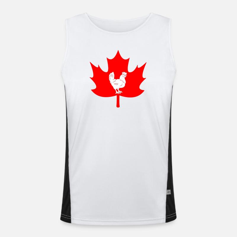 Logo du poulet feuille d’érable du Canada Débardeur respirant contrasté Homme 