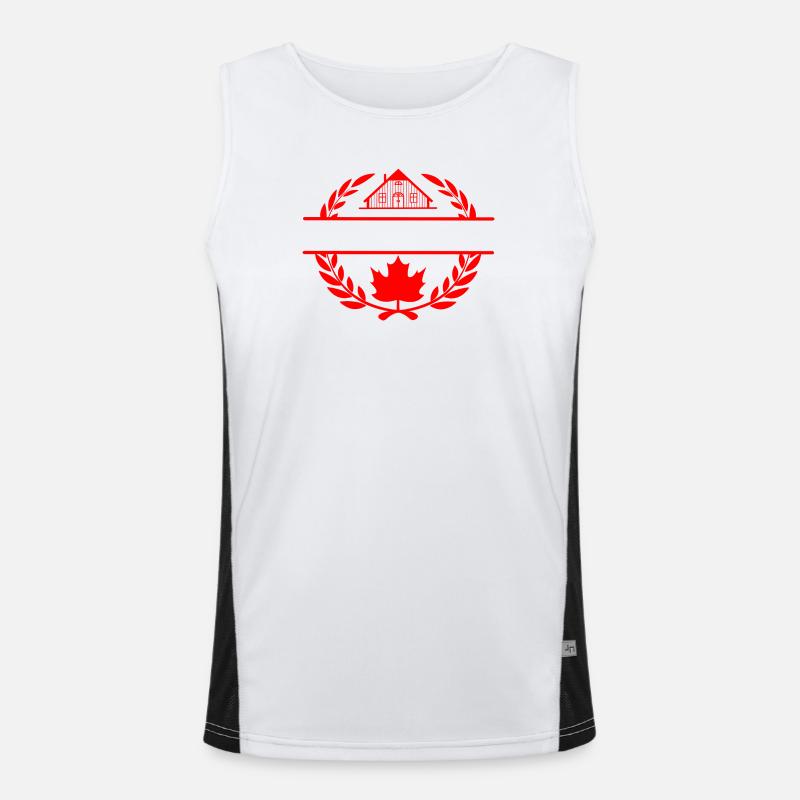 Couronne de laurier de la ferme de feuilles d’érable du Canada Débardeur respirant contrasté Homme 
