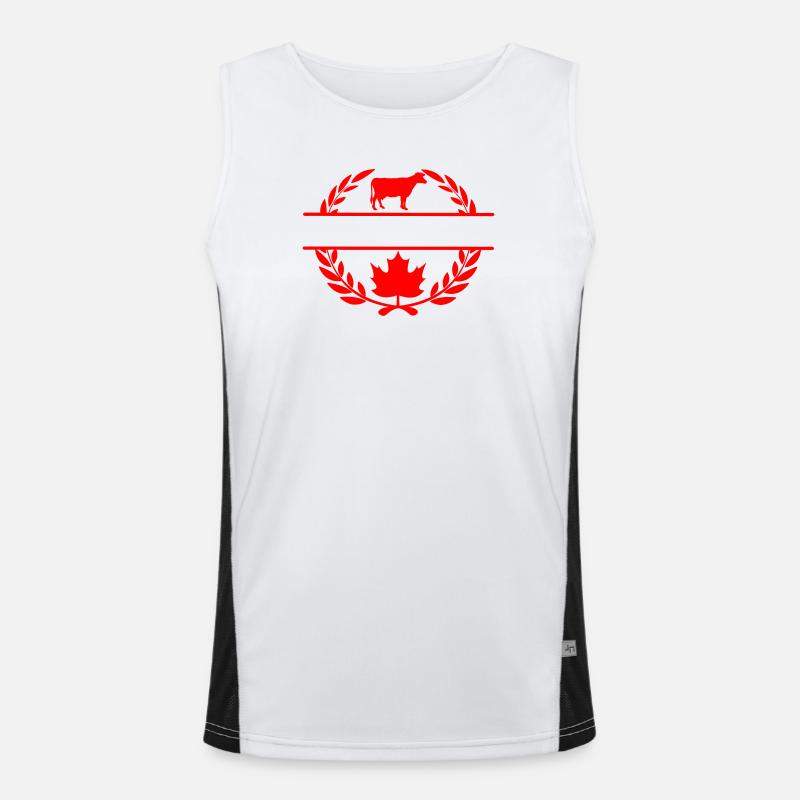 Couronne de laurier de vache feuille d’érable du Canada Débardeur respirant contrasté Homme 