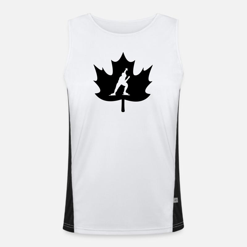 Canada maple leaf skating logo - Men's Functional Contrast Tank Top  - white/black