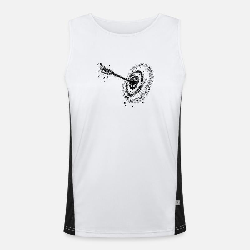 Archery Arrow Target Hand Drawn Drop - Men's Functional Contrast Tank Top - white/black