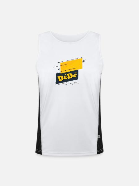 Dédé - Funktionelles Kontrast-Tank Top für Männer - Weiß/Schwarz