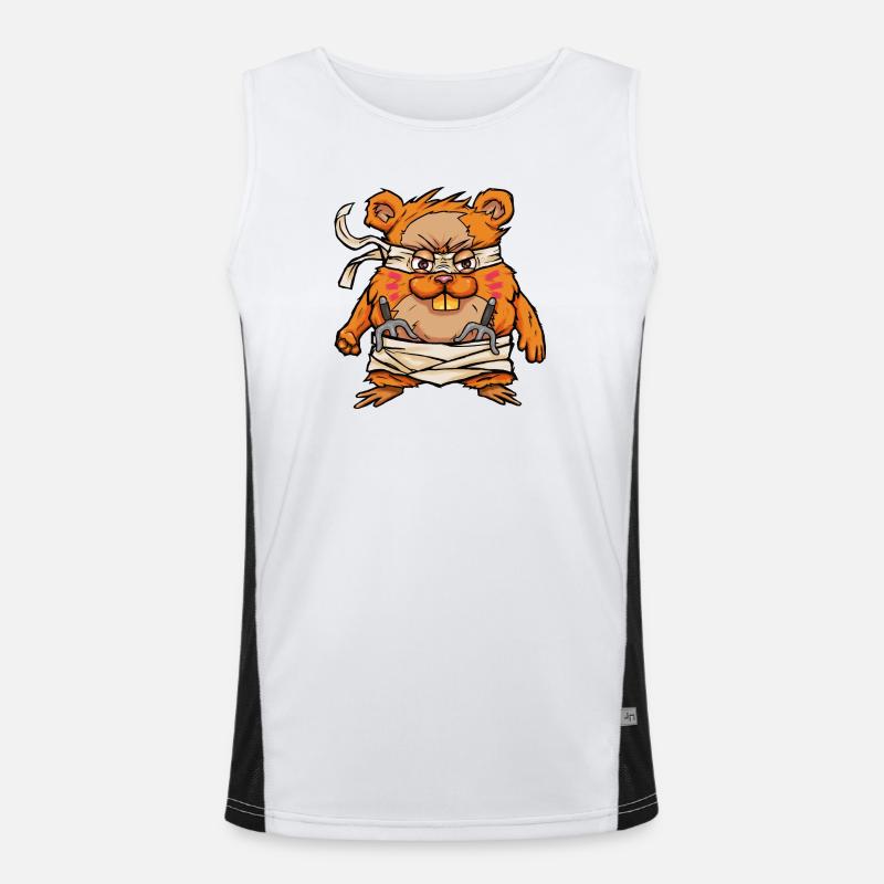 Hamster samouraï kawaii avec épée Hamjitsu Débardeur respirant contrasté Homme 