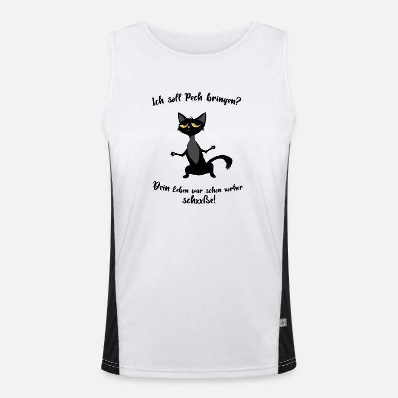 Ich soll Pech bringen? Funktionelles Kontrast-Tank Top für Männer 