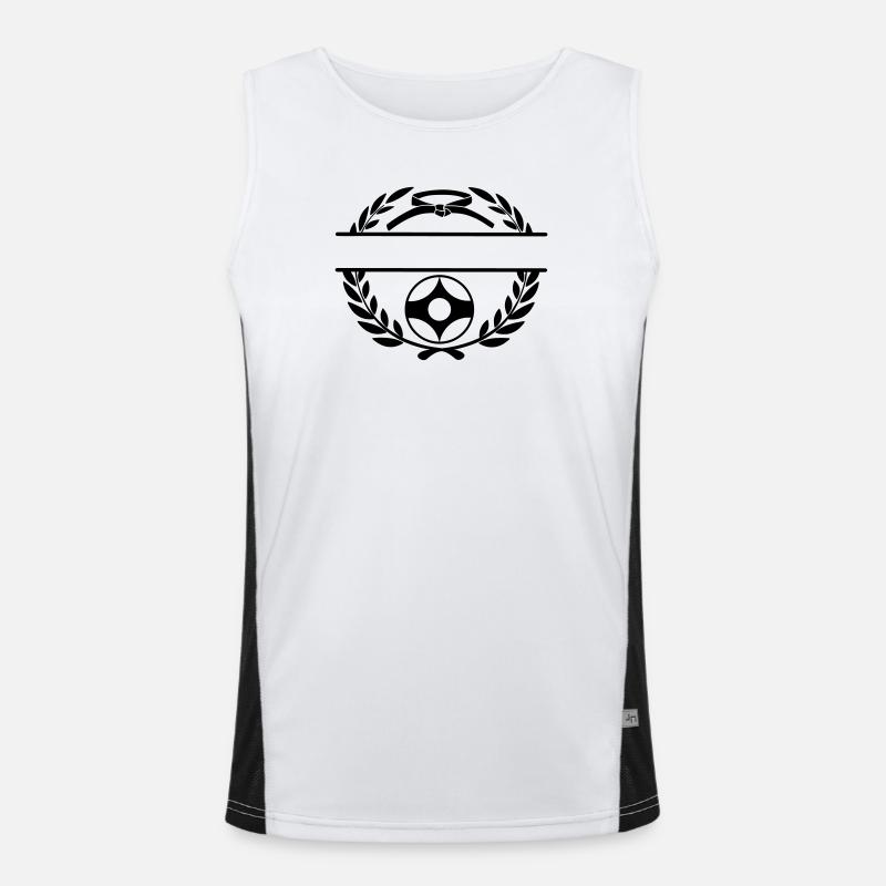 Lorbeerkranz mit Kyokushin-Kanku Funktionelles Kontrast-Tank Top für Männer 