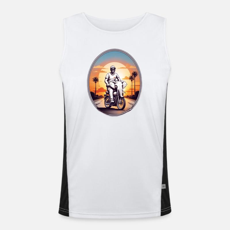 Elephant Motorcycle Men's Functional Contrast Tank Top 