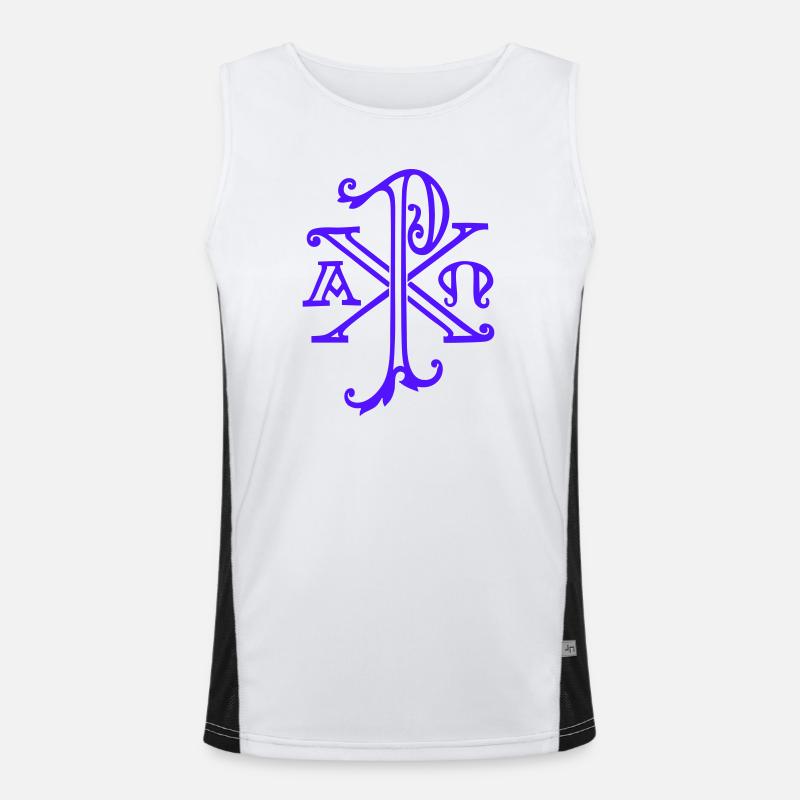 Christusmonogramm Funktionelles Kontrast-Tank Top für Männer 
