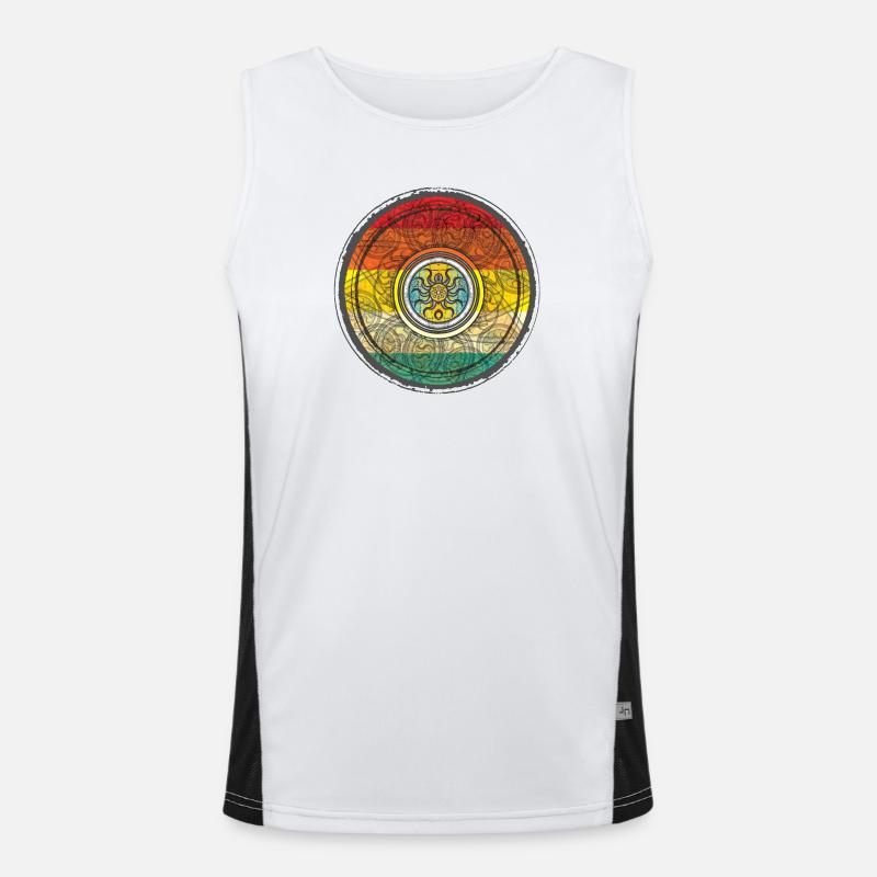 Kaleidoscopic Sun Pattern Context Men's Functional Contrast Tank Top 